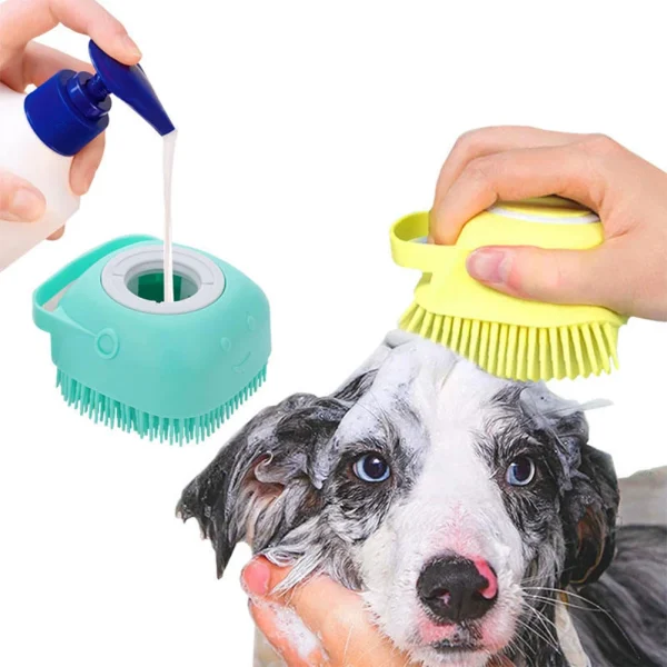 Bathroom Puppy Dog Cat Bath Massage Gloves Brush Soft Safety Silicone Pet Accessories