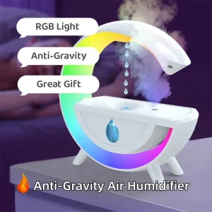 Waterfall Wonders: 350ml Humidifier, Night Light & Stress Relief Gift