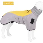 gray yellow cotton coat